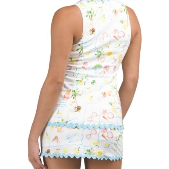 Show Me Your Mumu Villa Vest Top Seaside Treasures Blue Scallop - Picture 2 of 5